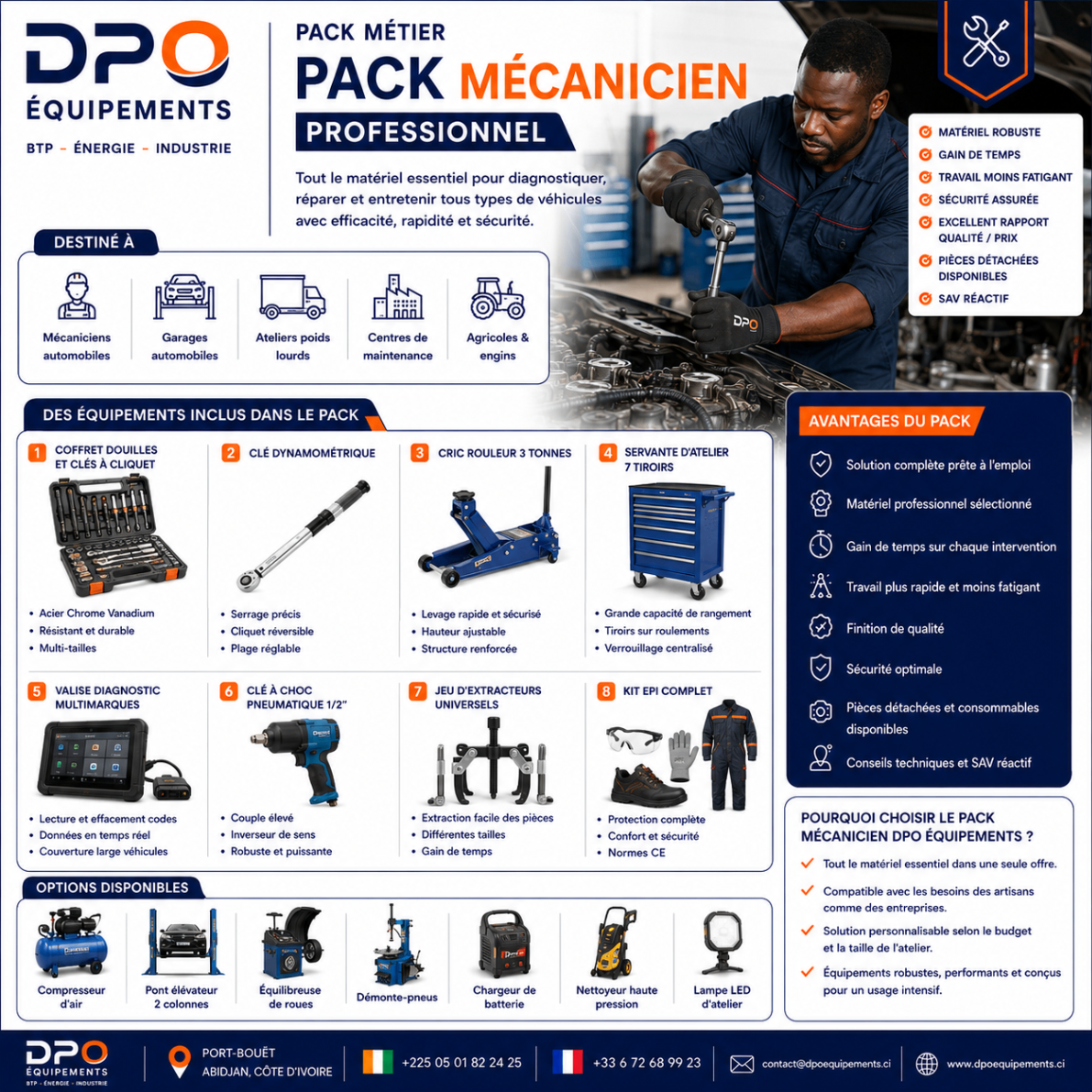 Pack Mécanicien — équipement professionnel complet en Côte d'Ivoire